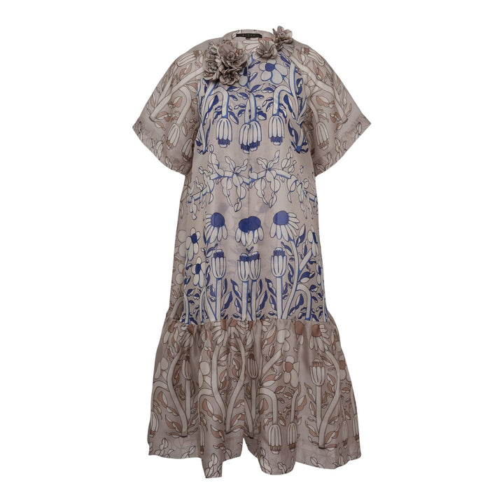 Club21 - Biyan - Organza Silk Print Midi Dress - WOVEN DRESSES - Beige