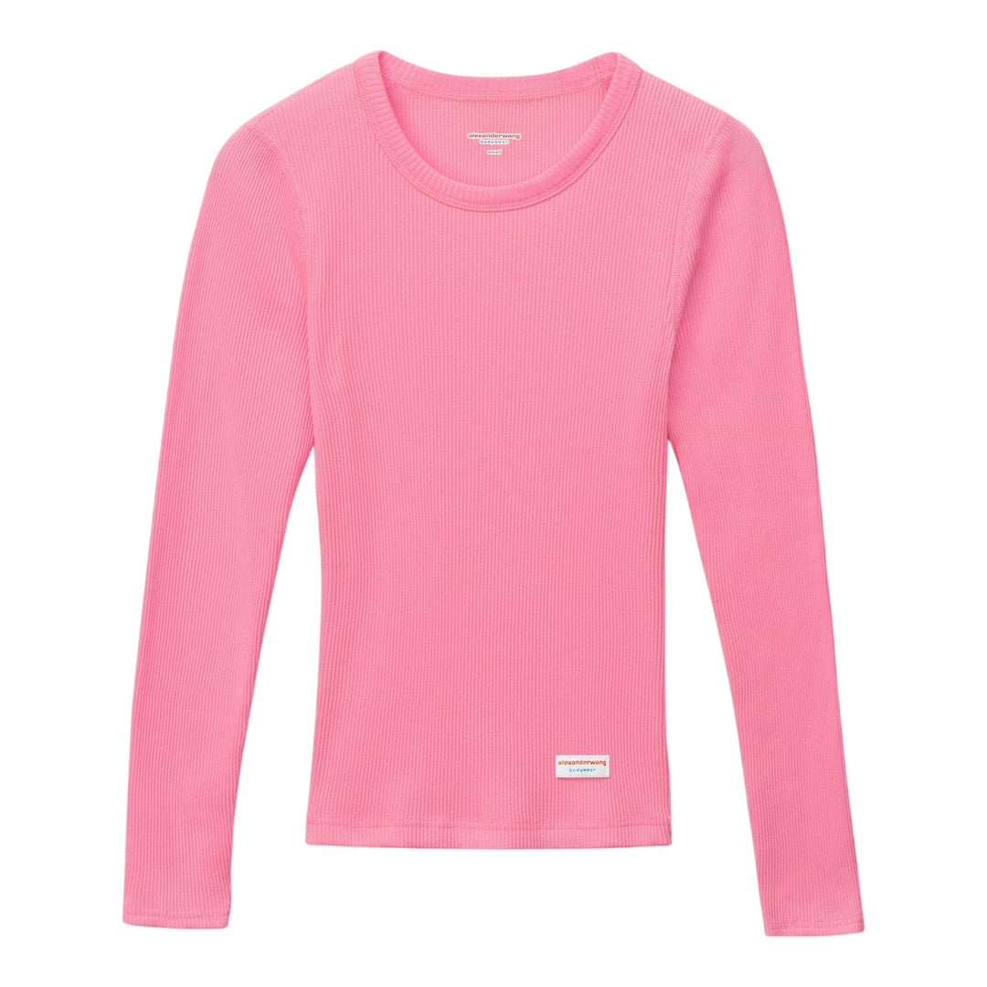 Club21 - Bodywear by Alexander Wang - Long Sleeve Crewneck Tee - KNIT TOPS - Pink