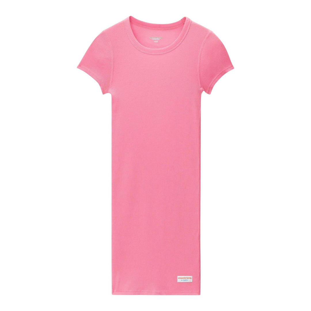 Club21 - Bodywear by Alexander Wang - Short Sleeve Crewneck Dress - KNIT DRESSES - Pink