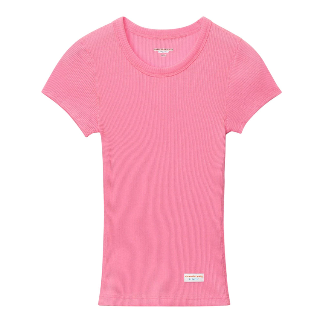 Club21 - Bodywear by Alexander Wang - Short Sleeve Crewneck Tee - KNIT TOPS - Pink