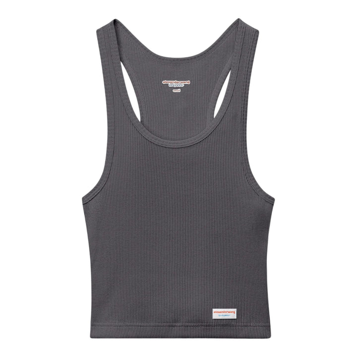 Club21 - Bodywear by Alexander Wang - Womens Cropped Classic Racer Tank - TANK TOPS - Olive