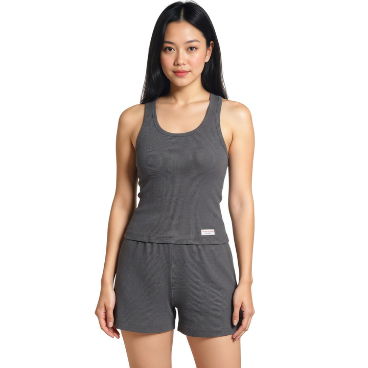 Club21 - Bodywear by Alexander Wang - Womens Cropped Classic Racer Tank - TANK TOPS - Olive
