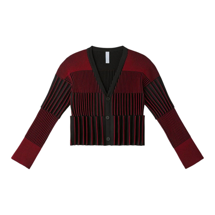 Club21 - CFCL - Accordion Cropped Cardigan - CARDIGANS - Maroon