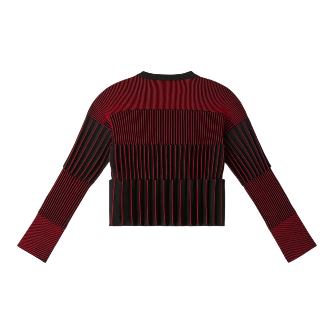 Club21 - CFCL - Accordion Cropped Cardigan - CARDIGANS - Maroon