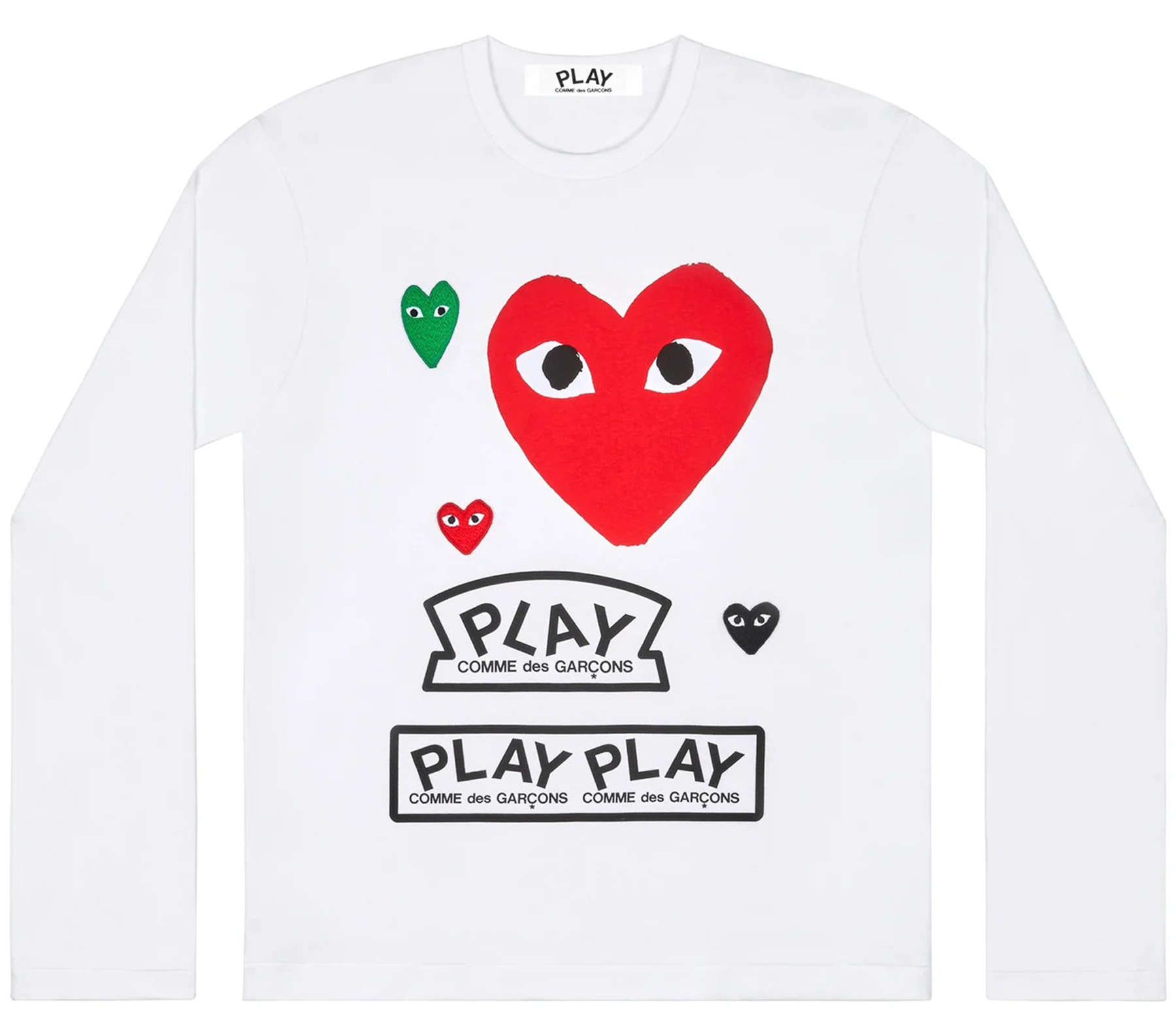 Multi Logo Big Red Heart LS T-Shirt Men