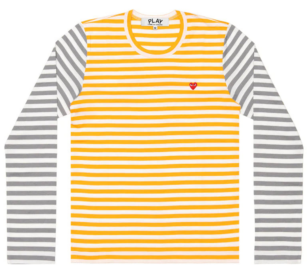 Small Red Heart Bi-Color Stripe Tee Men