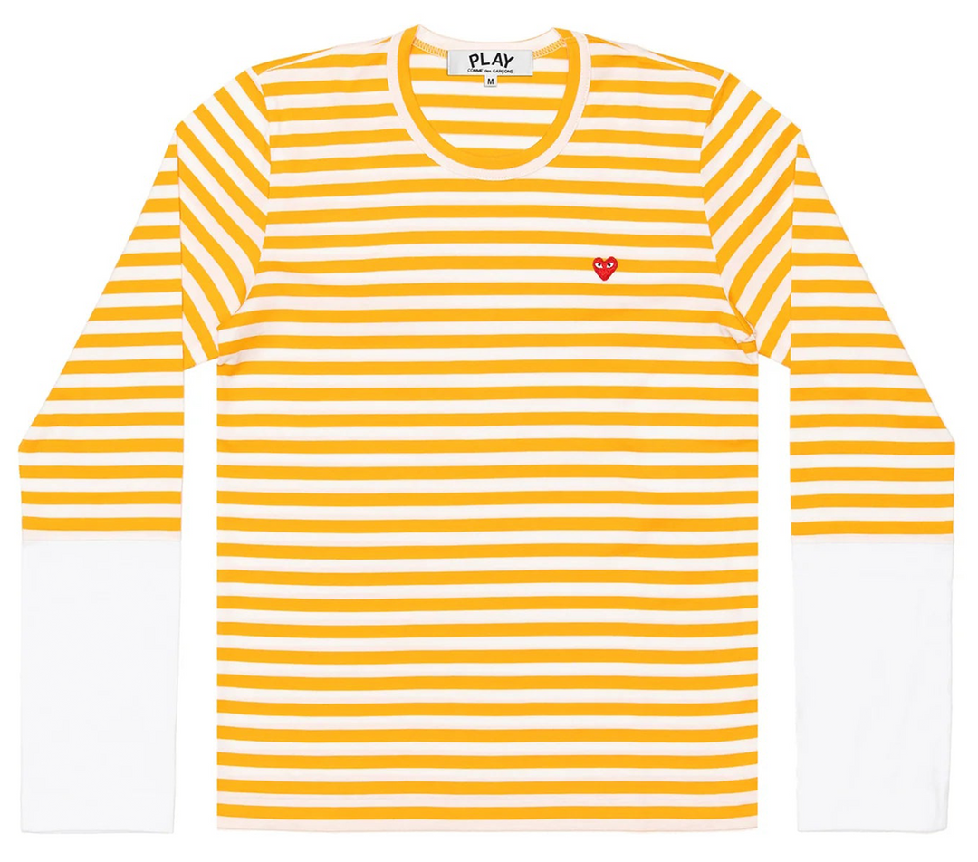 Striped Small Red Heart Tee Women