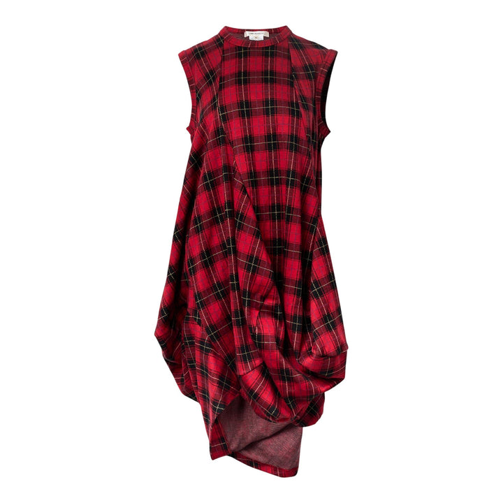 Club21 - COMME des GARCONS - Cotton Double Jacquard Check Dress - WOVEN DRESSES - Red
