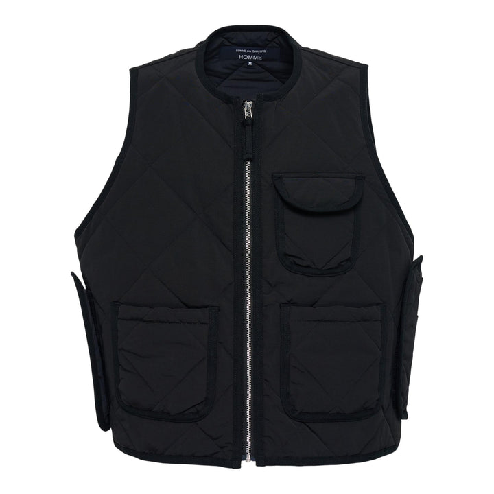 Club21 - COMME des GARCONS HOMME - Cotton Nylon Gros Grain Quilted Vest - GILETS - Black