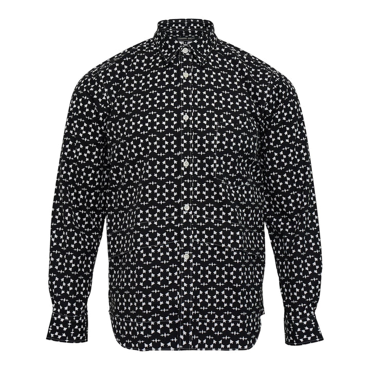 Club21 - COMME des GARCONS HOMME DEUX - Cotton Broad Printed Long Sleeve Shirt - SHIRTS - Black