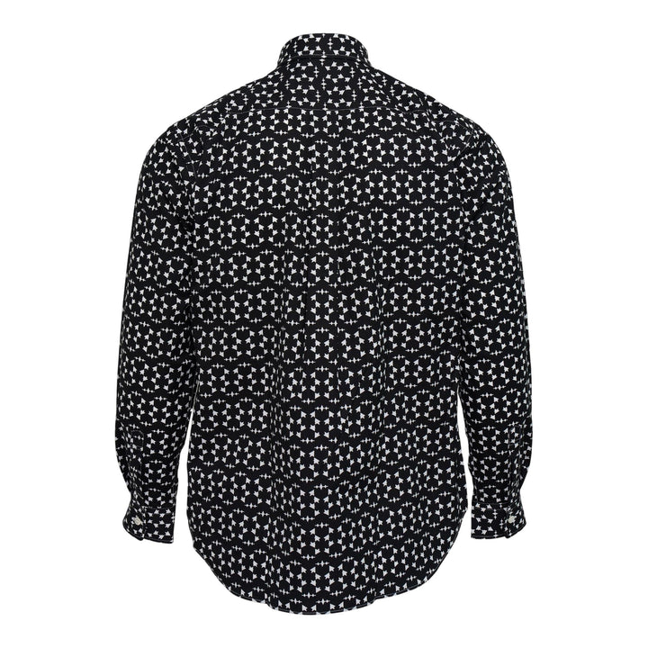 Club21 - COMME des GARCONS HOMME DEUX - Cotton Broad Printed Long Sleeve Shirt - SHIRTS - Black