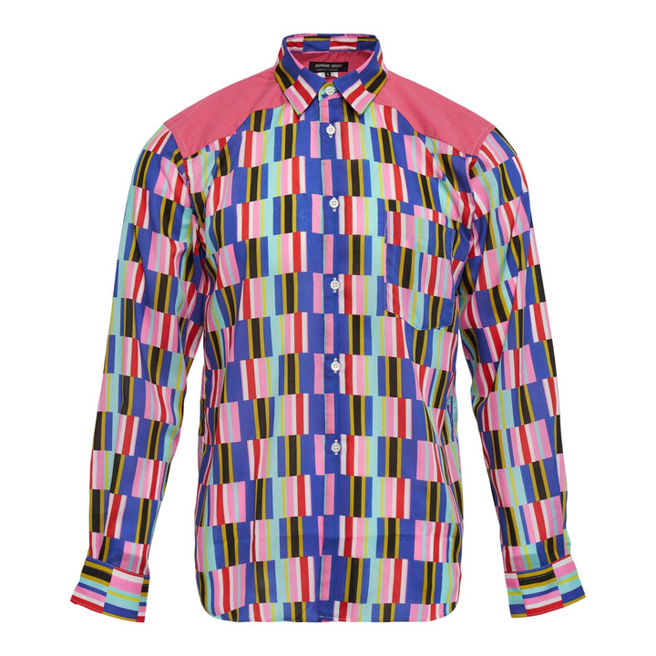 Club21 - COMME des GARCONS HOMME DEUX - Polyester Lawn Printed Long Sleeve Shirt - SHIRTS - Pink