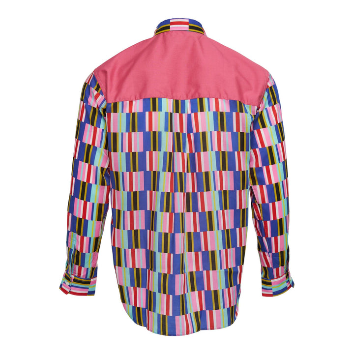 Club21 - COMME des GARCONS HOMME DEUX - Polyester Lawn Printed Long Sleeve Shirt - SHIRTS - Pink