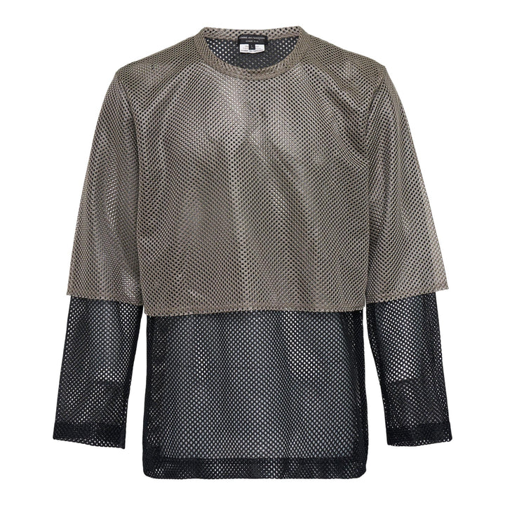 Club21 - COMME des GARCONS HOMME PLUS - Polyester Mesh Coloured Long Sleeve T-Shirt - TEES - Khaki