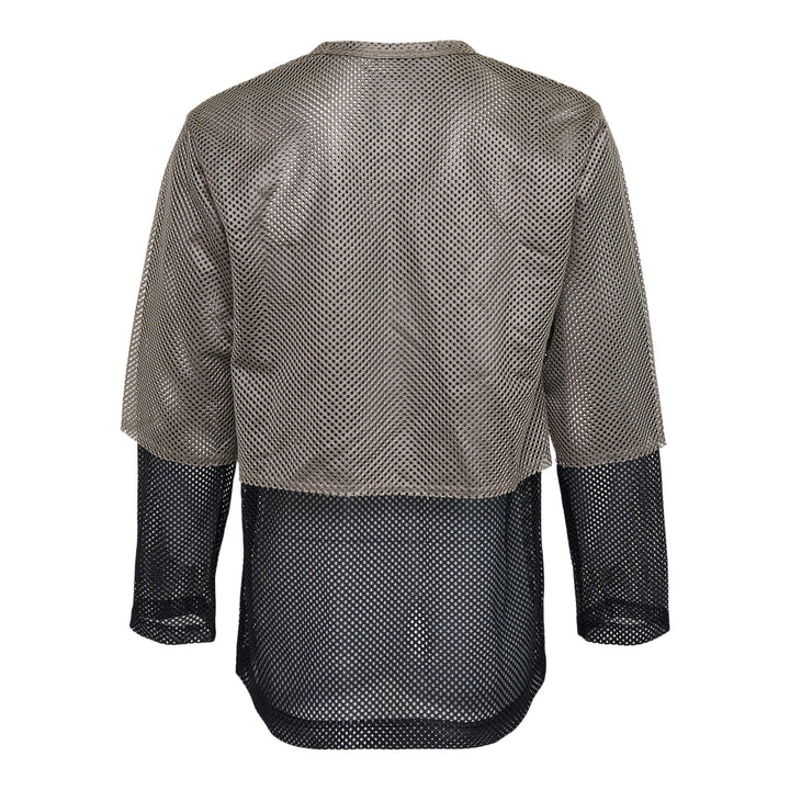 Club21 - COMME des GARCONS HOMME PLUS - Polyester Mesh Coloured Long Sleeve T-Shirt - TEES - Khaki