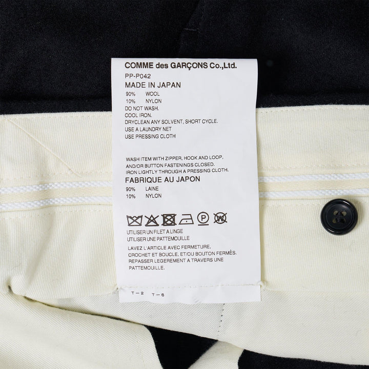 Club21 - COMME des GARCONS HOMME PLUS - Wool/Nylon Flannel Zippered Pants - PANTS - Black