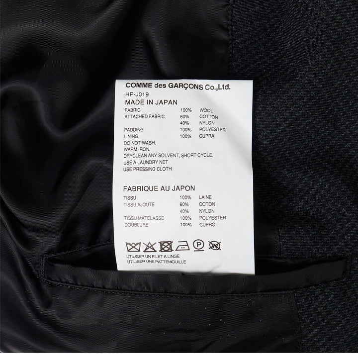 Club21 - COMME des GARCONS HOMME - Wool Houndstooth Jacket - JACKETS - Black