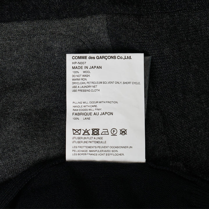 Club21 - COMME des GARCONS HOMME - Worsted Wool Jersey Patchwork Cardigan - CARDIGANS - Black