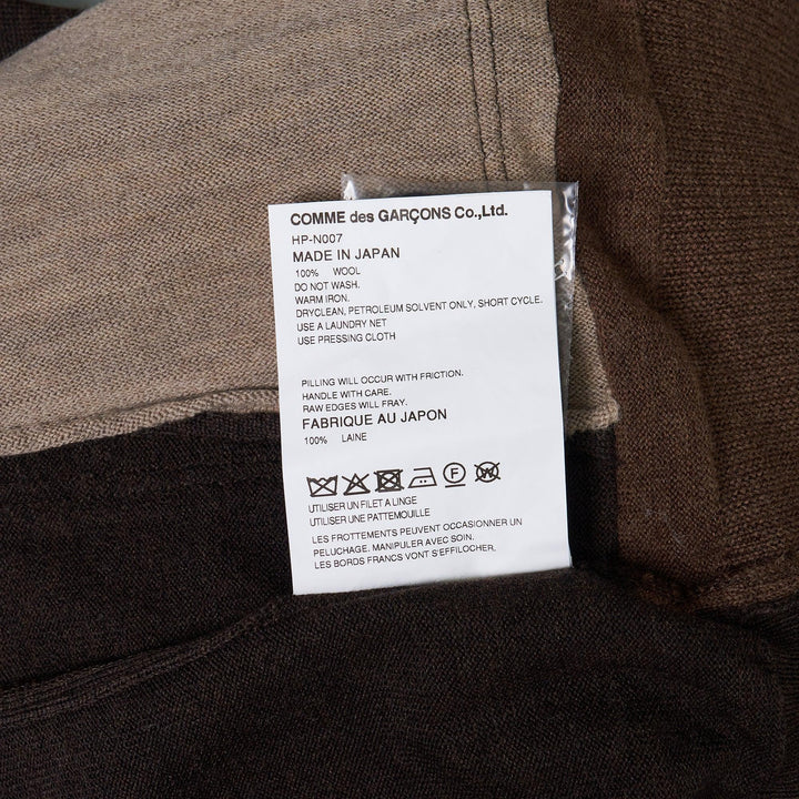 Club21 - COMME des GARCONS HOMME - Worsted Wool Jersey Patchwork Cardigan - CARDIGANS - Brown