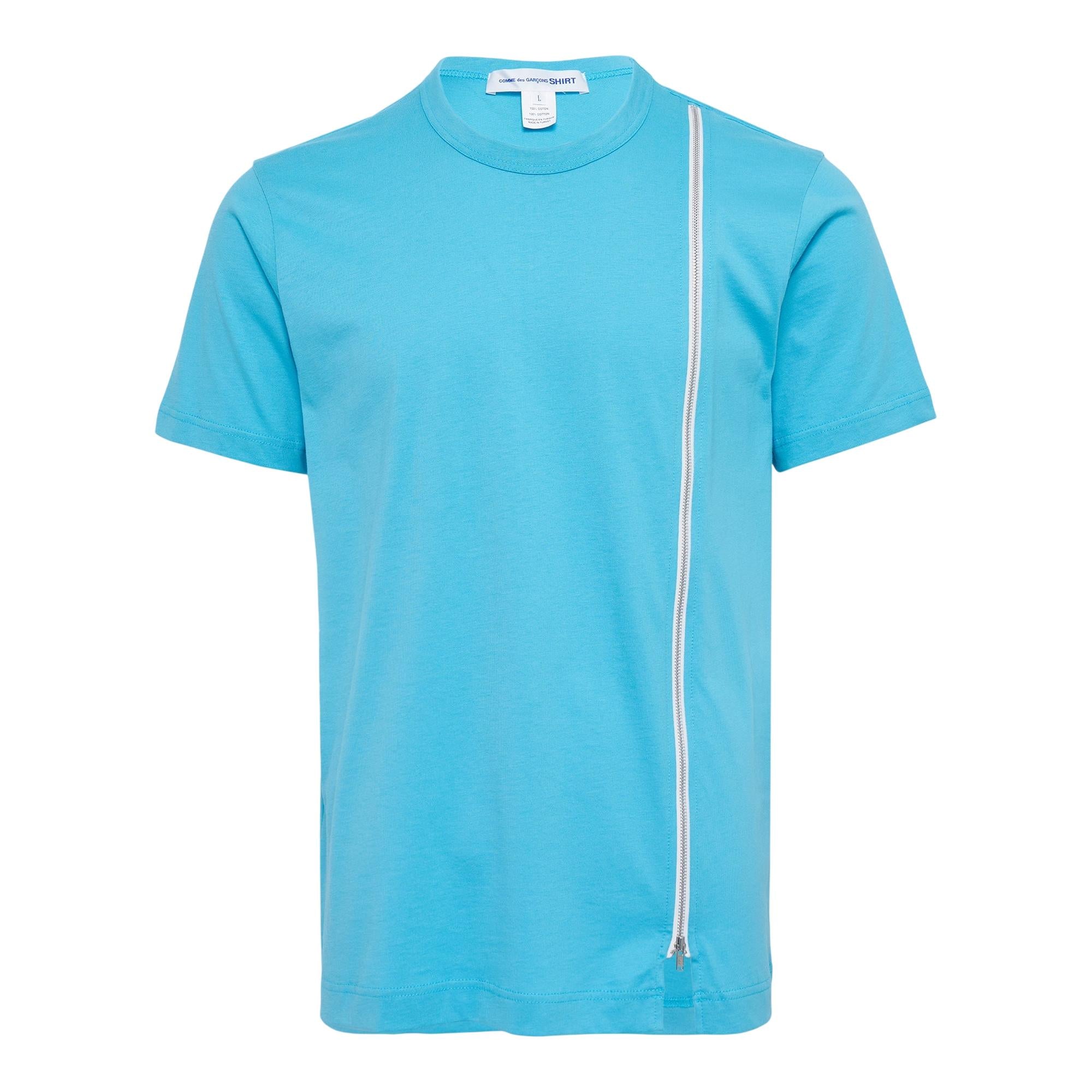 Plain Jersey T-Shirt With Zipper