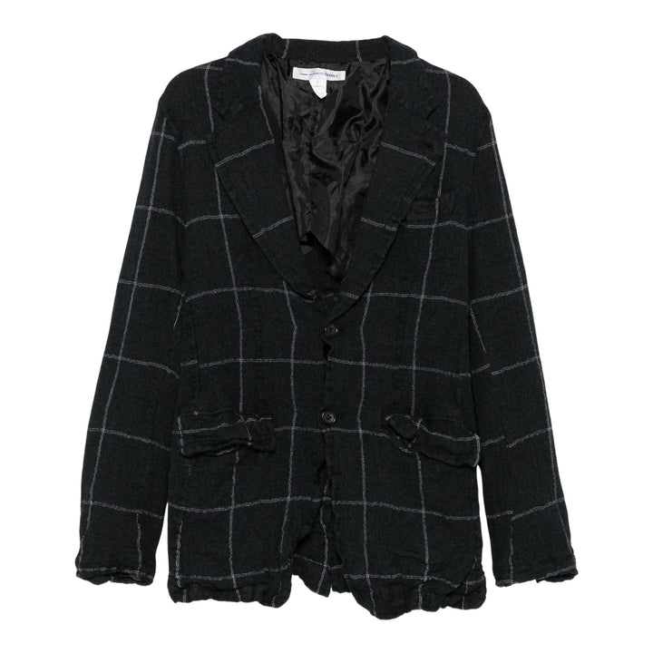 Club21 - COMME des GARCONS SHIRT - Wool Windowpane Check Jacket - JACKETS - Grey