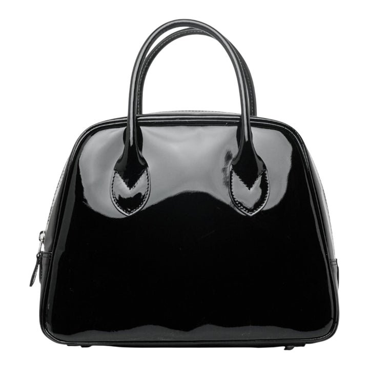Club21 - COMME des GARCONS - Top Handle Patent Trapezoid Small - TOP HANDLE - Black