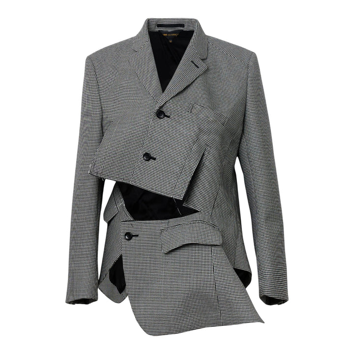 Club21 - COMME des GARCONS - Wool Houndstooth Cutting Out Jacket - JACKETS - Black
