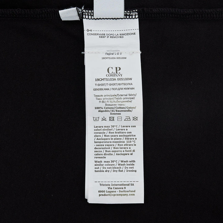 Club21 - C.P. Company - 30/1 Jersey Short Sleeve Logo T-Shirt - TEES - Black
