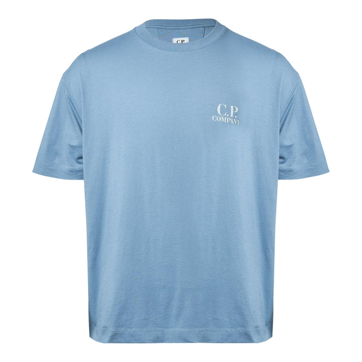 Club21 - C.P. Company - 30/1 Jersey Short Sleeve Logo T-Shirt - TEES - Blue