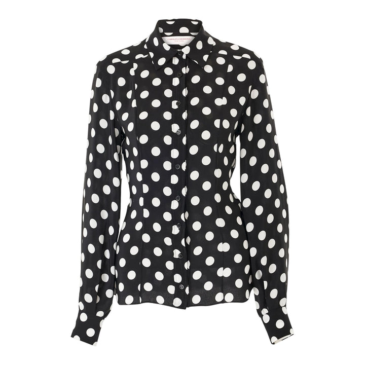 Club21 - Carolina Herrera - Long Sleeve Button Down Top - SHIRTS - Black