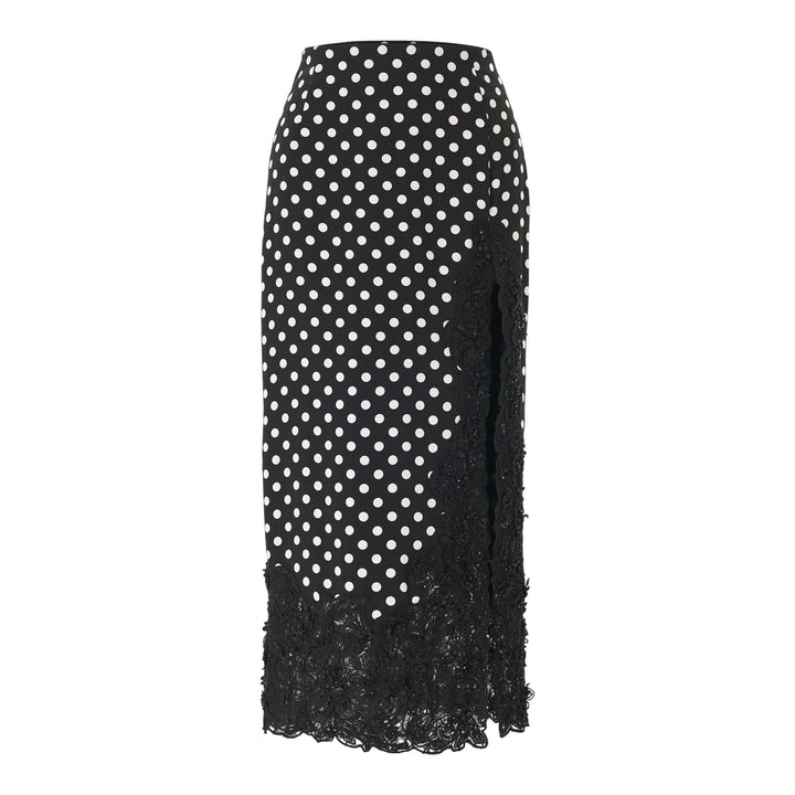 Club21 - Carolina Herrera - Polka Dot Midi Skirt - SKIRTS - Black