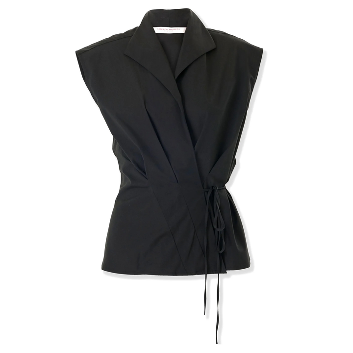 Carolina_Herrera_Sleeveless_Wrap_Top_Black