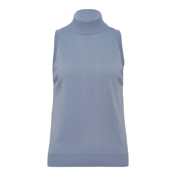 Club21 - Carolina Herrera - Slvless Mock Neck Top - KNIT TOPS - Light Blue