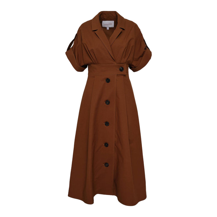 Club21 - Carolina Herrera - Wide Sleeve Shirt Dress - WOVEN DRESSES - Brown