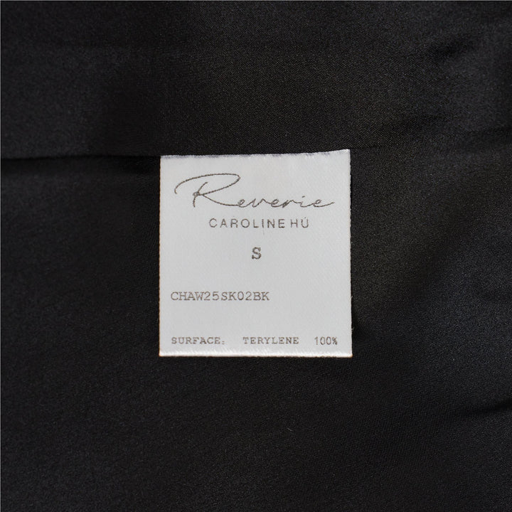 Club21 - Caroline Hu - Black Pleated Roses Embroidery Skirt - SKIRTS - Black