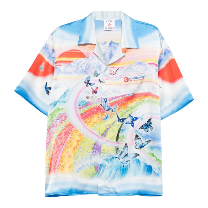 Club21 - Casablanca - Butterfly Mountain Cuban Collar Shirt - SHIRTS - Multi