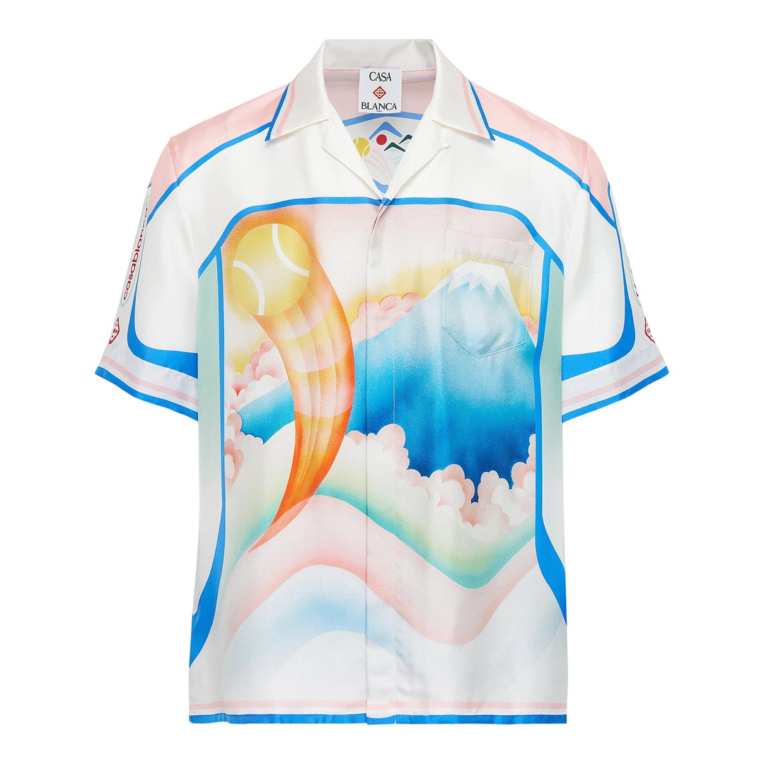 Club21 - Casablanca - Cuban Collar Short Sleeve Shirt - SHIRTS - Multi