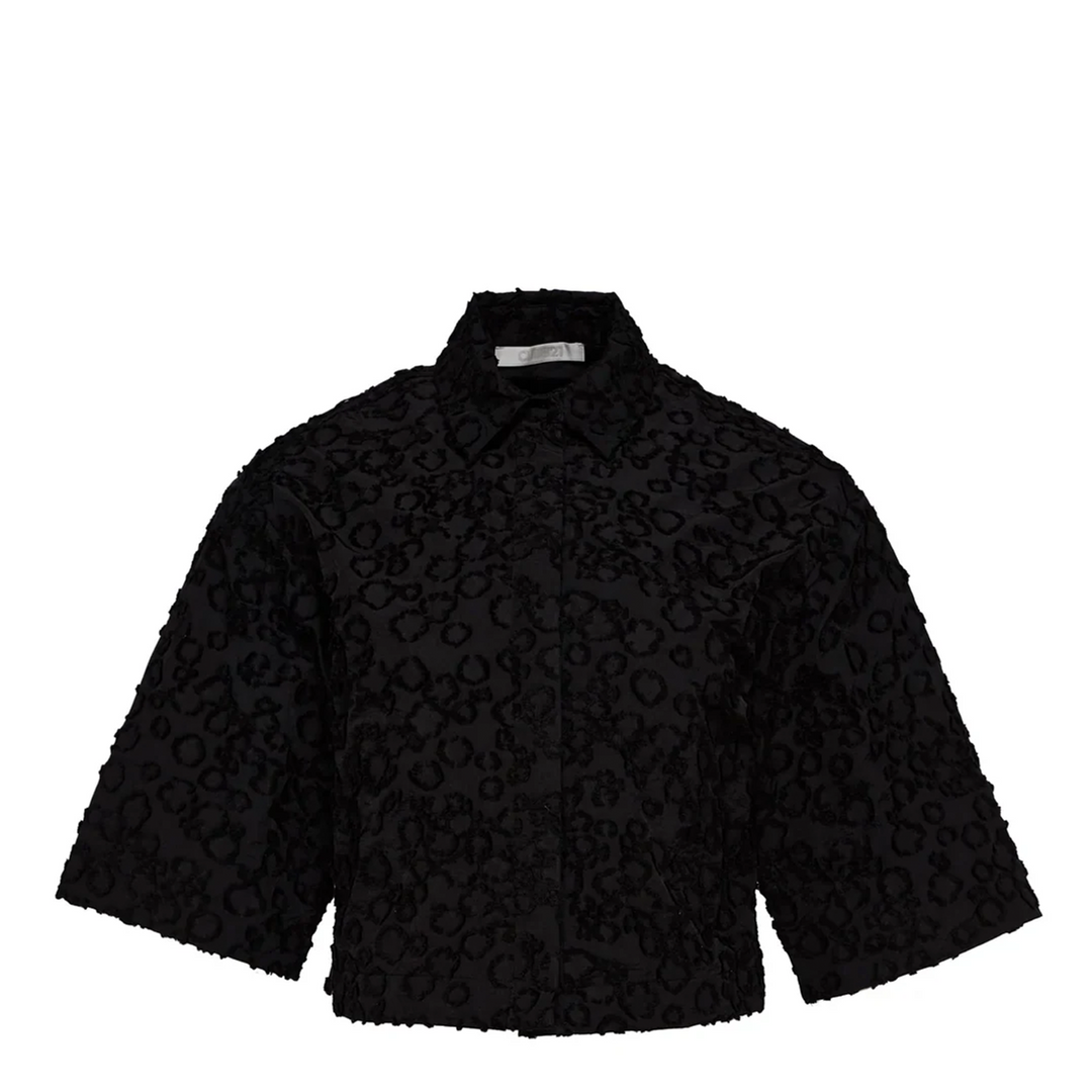 Áo sơ mi cropped cotton nylon