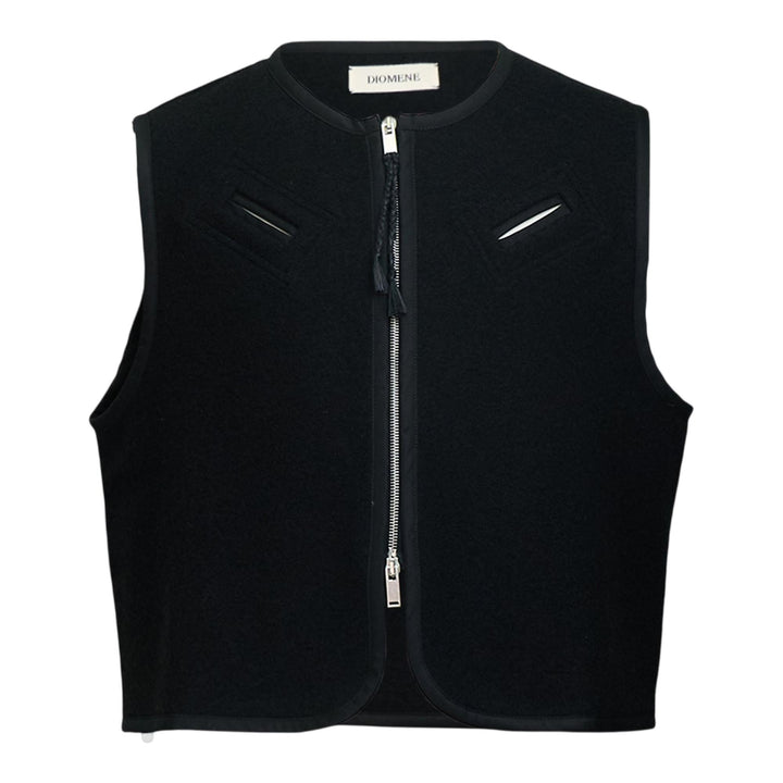 Club21 - DIOMENE - Boiled Wool Vest - VESTS - Black