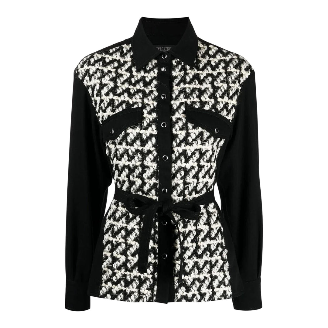 Club21 - Del Core - Belted Denim Shirt - BLOUSES - Black