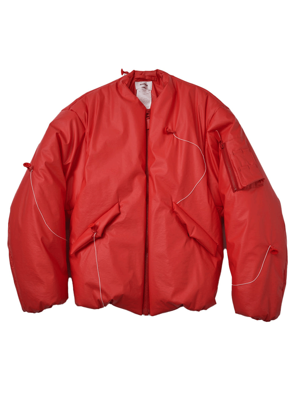 Red cropped deals bomber jacket