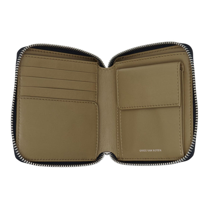 Club21 - Dries Van Noten - Calf Leather Zip Around Wallet - ZIP ARD WALLETS - Khaki
