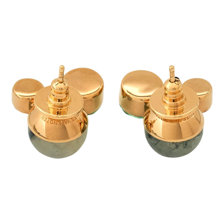 Club21 - Dries Van Noten - Stone With Glass Pin Earrings - EARRINGS - Green