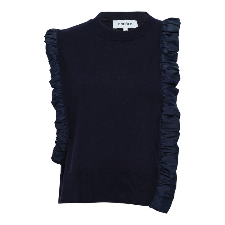 Club21 - ENFOLD - Asymmetrical Mini Vest - VESTS - Navy