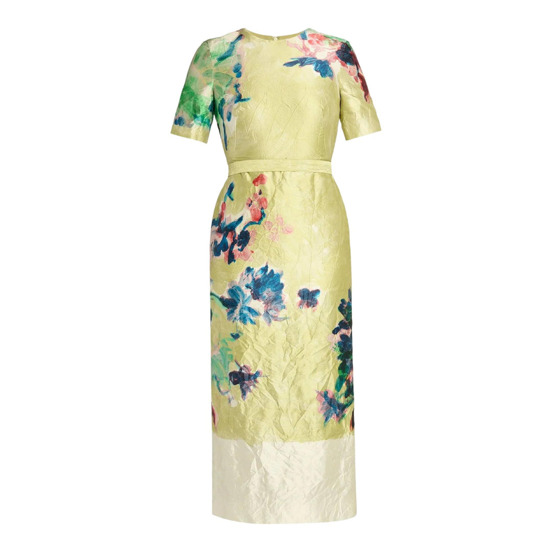 Club21 - Erdem - Short Sleeve Midi Dress - WOVEN DRESSES - Yellow