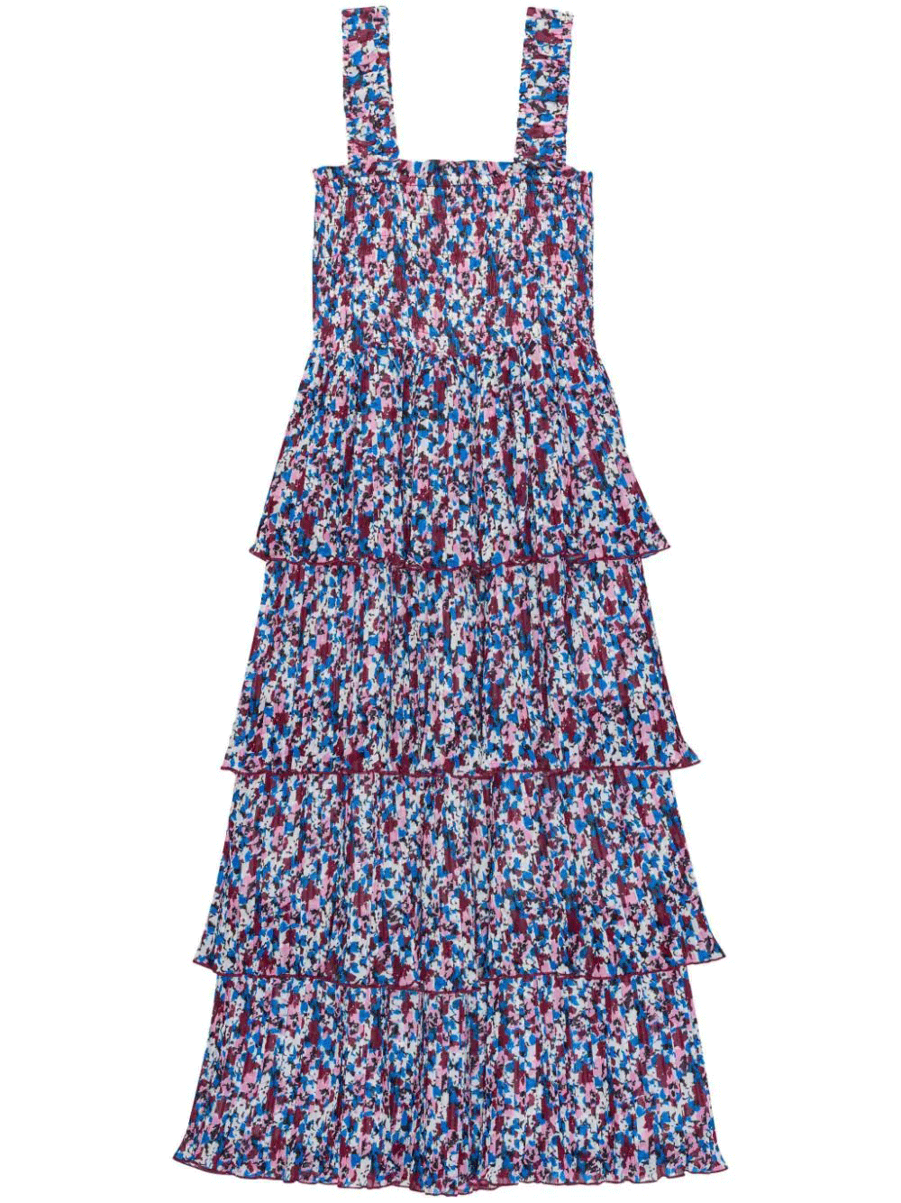 knee length dresses for ladies Pleated Georgette Flounce Smock Dress – Club21.com