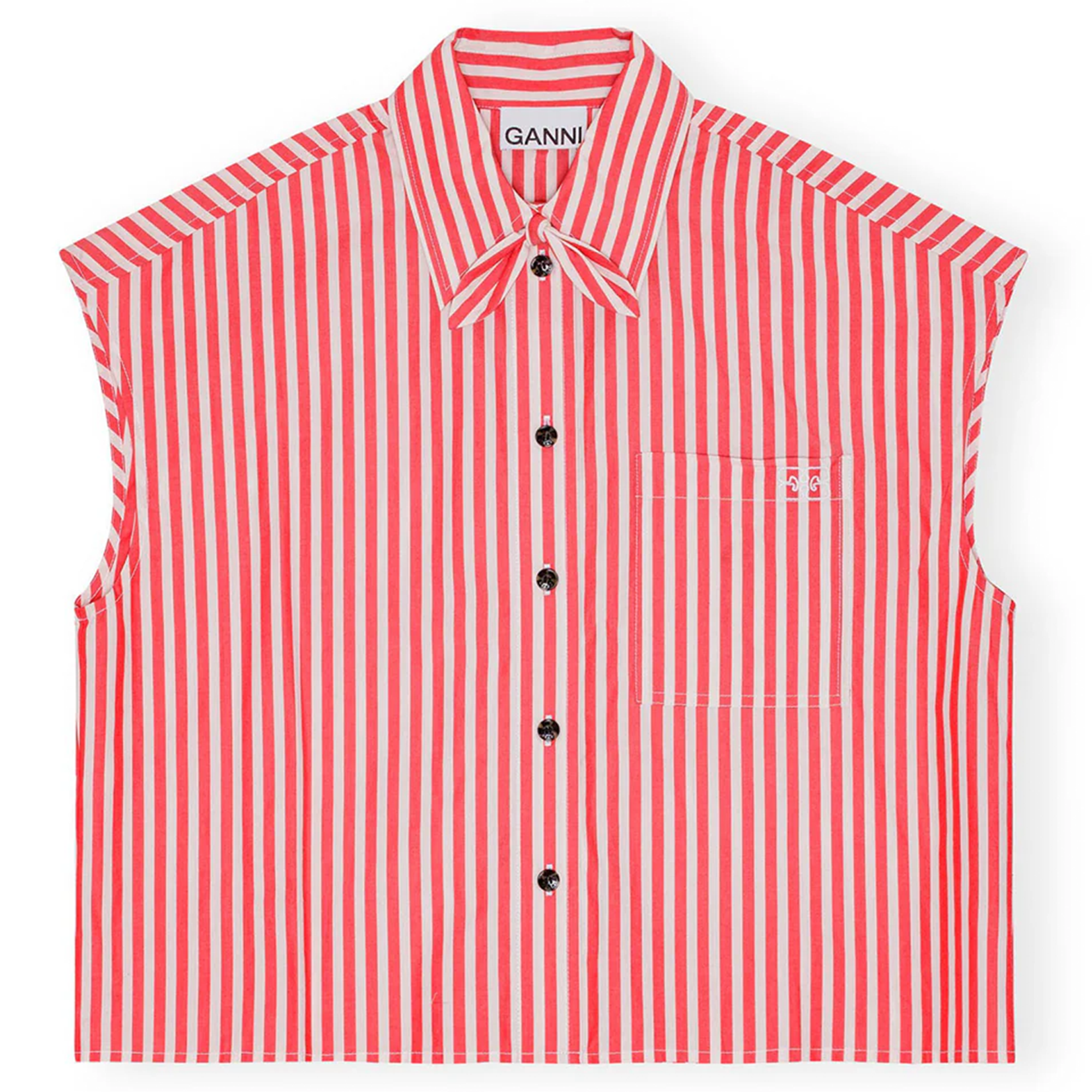 Stripe Cotton Tie Collar Shirt – Club21.com