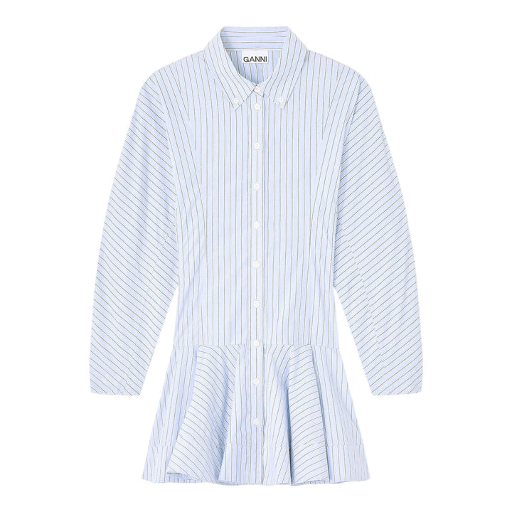 Club21 - GANNI - Check Cotton Oversized Shirt - SHIRTS - Light Blue