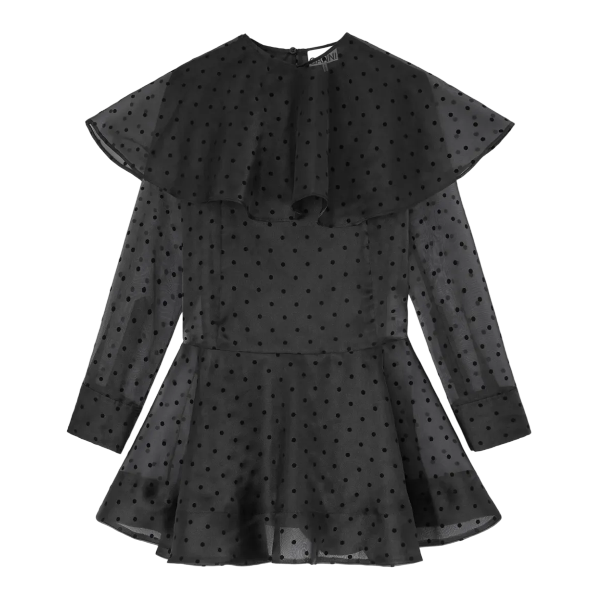 ganni organza mini dress Flocked Organza Mini Dress