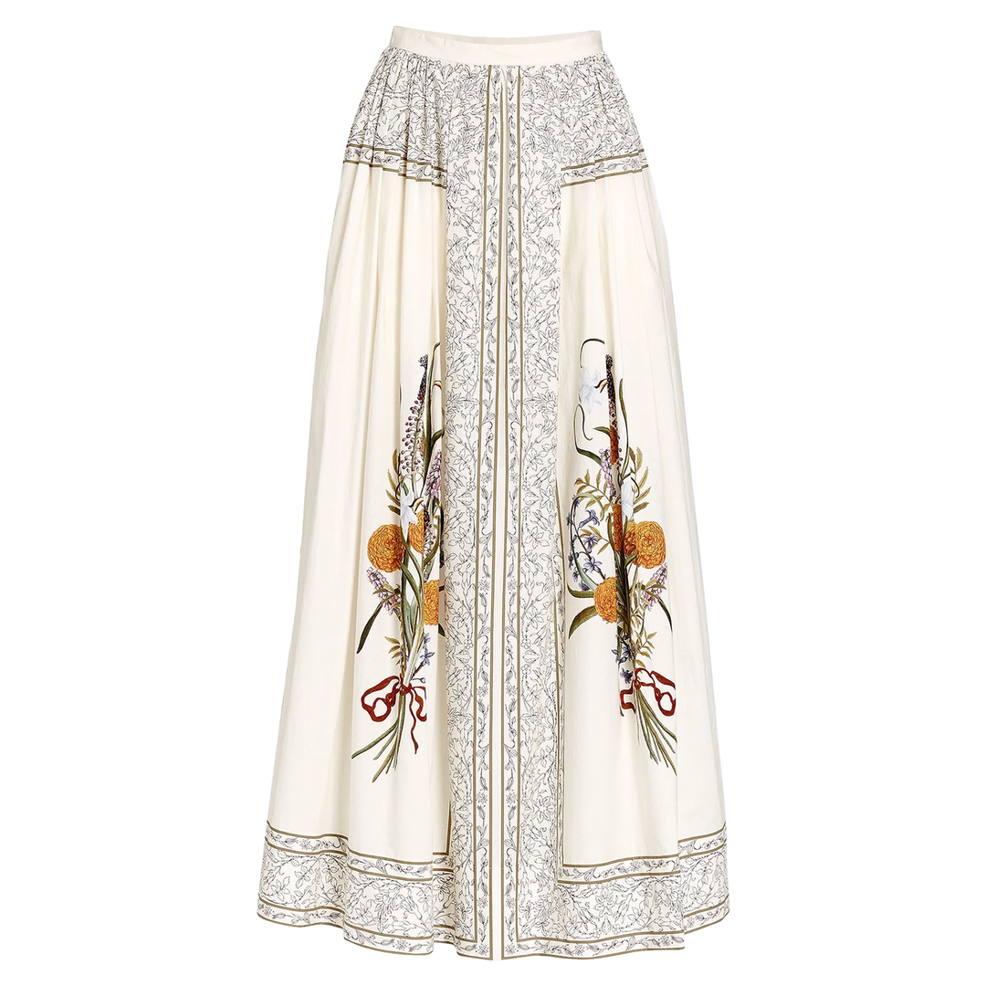 Popeline Printed Skirt